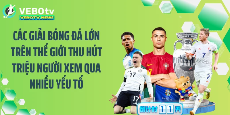 Các giải bóng đá lớn trên thế giới thu hút triệu người xem qua nhiều yếu tố