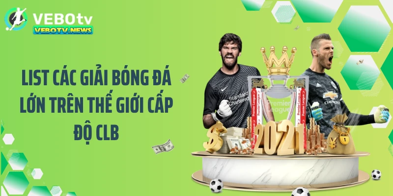 List các giải bóng đá lớn trên thế giới cấp độ CLB